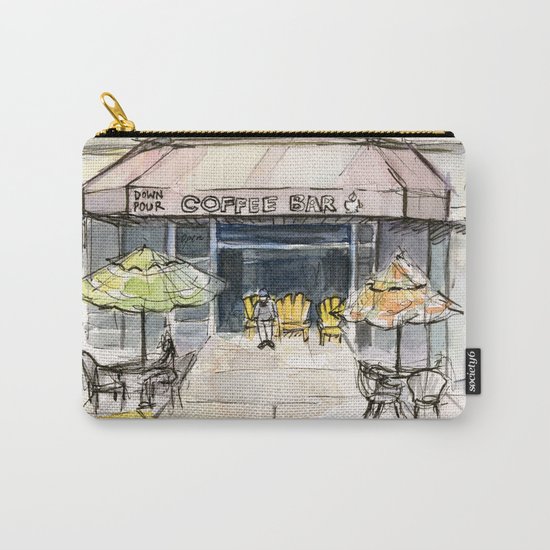 Coffee Shop Art Urban City Watercolor Carry-All Pouch