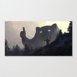 yo bro is it safe down there in the woods? yeah man it's cool Canvas Print