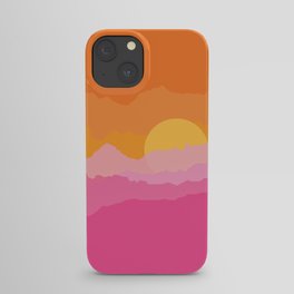 Minimal abstract sunset mountains VI iPhone Case