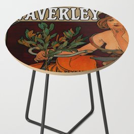 Vintage Art Nouveau Bicycle Ad Side Table