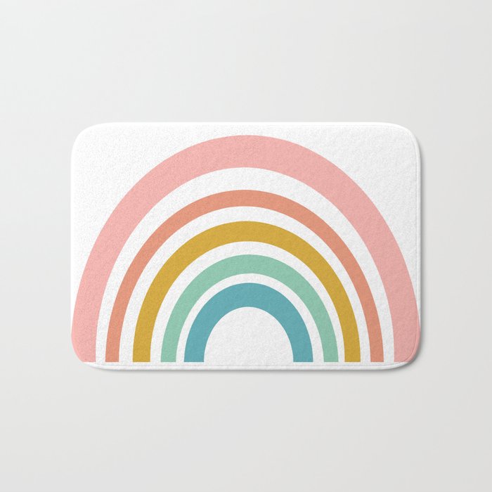 Simple Happy Rainbow Art Bath Mat