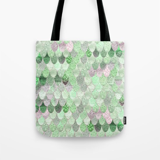 SUMMER MERMAID - GREEN & PINK Tote Bag