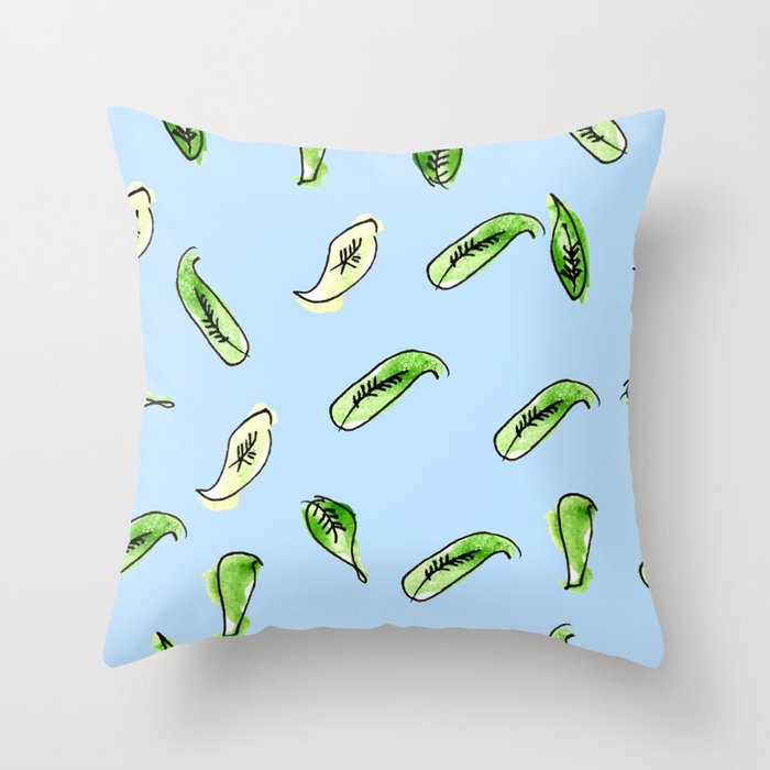 Watercolor Spring Leaves Blue Homedecor Throw Watercolor Spring Leaves Blue Homedecor Throw Pillow By Susycosta Society6