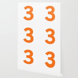 Number 3 (Orange & White) Wallpaper