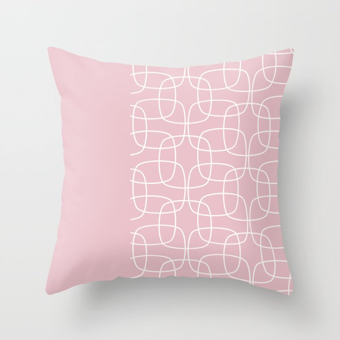 Square Pattern Pink II Throw Pillow
