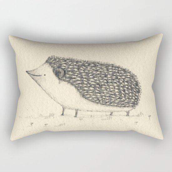 Monochrome Hedgehog Rectangular Pillow