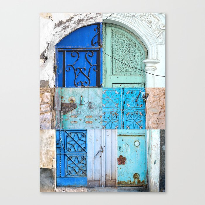 Blue Door Puzzle Canvas Print