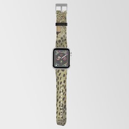 digital painting of a leopard in shades of brown Apple Watch Band