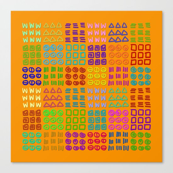 Aztec Wannabe (Orange) Canvas Print