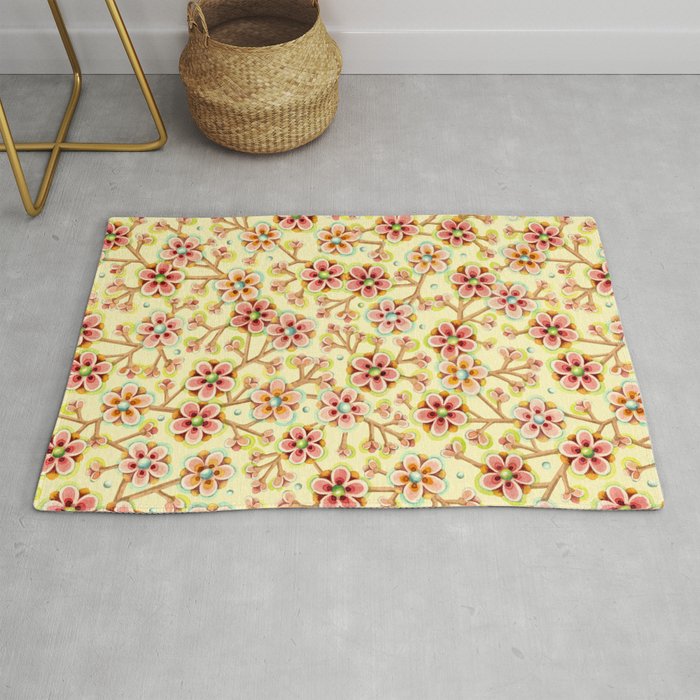 Candy Apple Blossom Yellow Rug