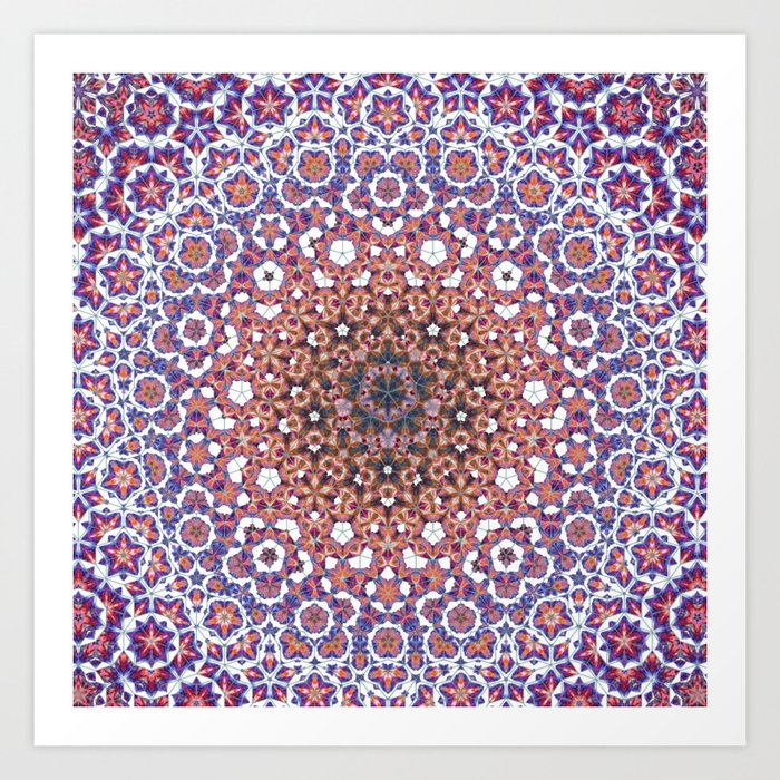 Cosmic rose gradient morph floral generative pattern Art Print