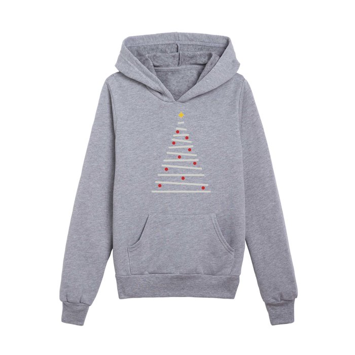 Minimalist Christmas White Red Green Kids Pullover Hoodie