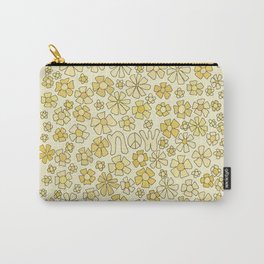 be here now flower power // retro surf art by surfy birdy Carry-All Pouch