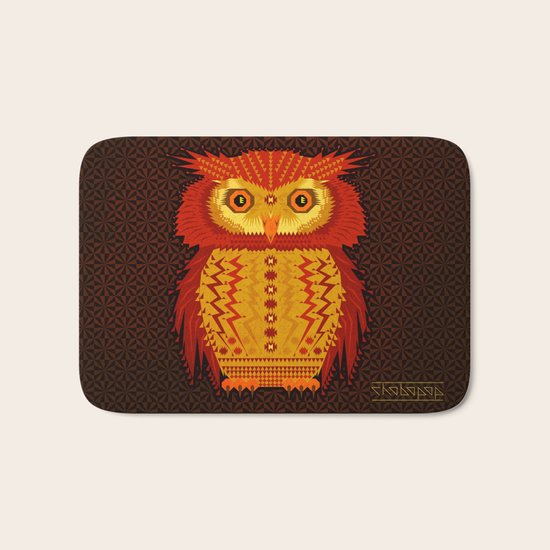 Geometric Owl Bath Mat