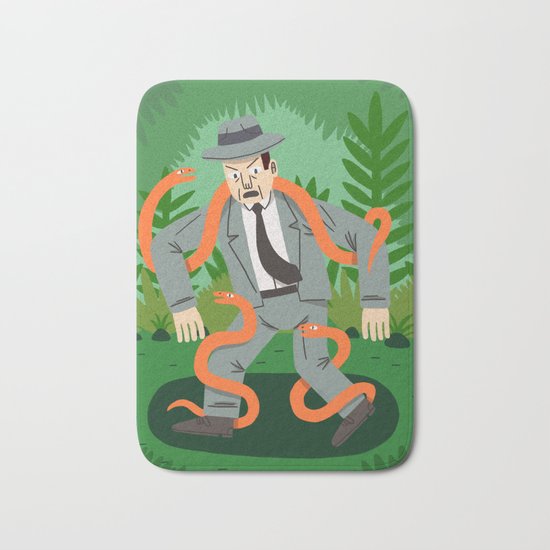 Man with Snakes Bath Mat