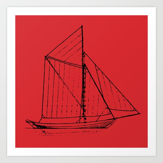 Eka Red Art Print