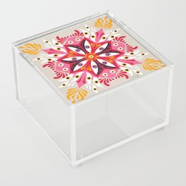 Trippy Mandala – Magenta & Peach Acrylic Box