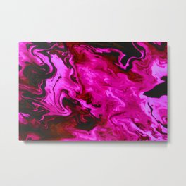 Pink Swirls Abstract Painting Metal Print