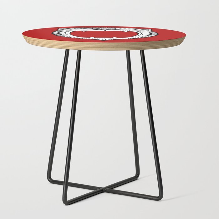 Tiger Head Red Side Table