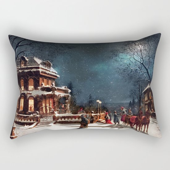 Vintage Christmas Rectangular Pillow