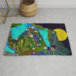 Moon mountains - Abstract mountains amazing Rug