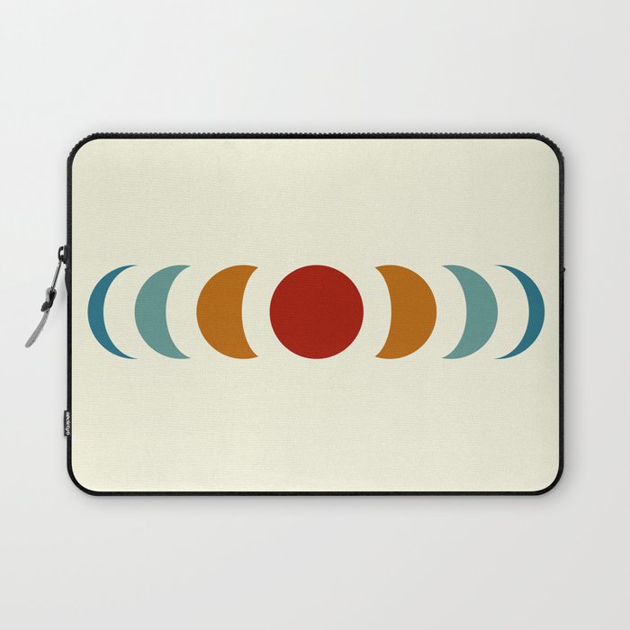 Minimal Abstract Retro Style Moon Phase - Chikano Laptop Sleeve