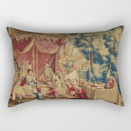 Antique 18th Century Chinoiserie Louis XIV Beauvais Tapestry Rectangular Pillow