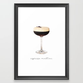 Espresso Martini Cocktail Painting | Watercolor Bar Art Framed Art Print