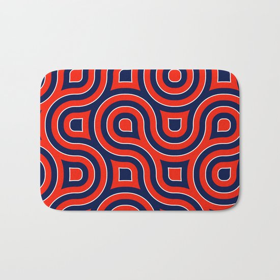Red Deep blue spirale Bath Mat