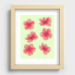 pink hibiscus Recessed Framed Print