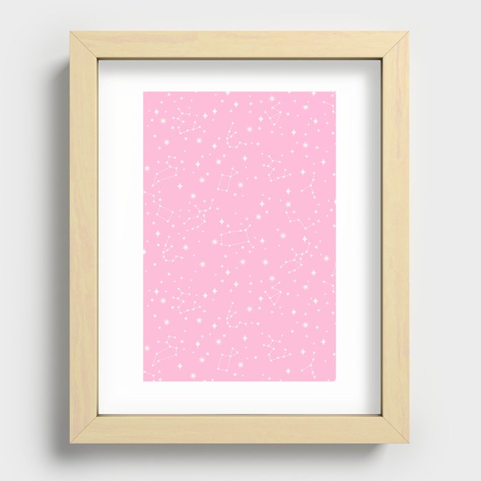 Pink Constellations Recessed Framed Print