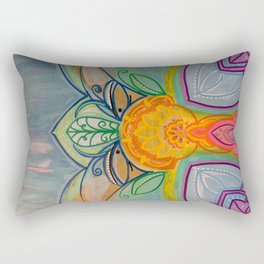 Abstract mandala style garden guardian painting  Rectangular Pillow