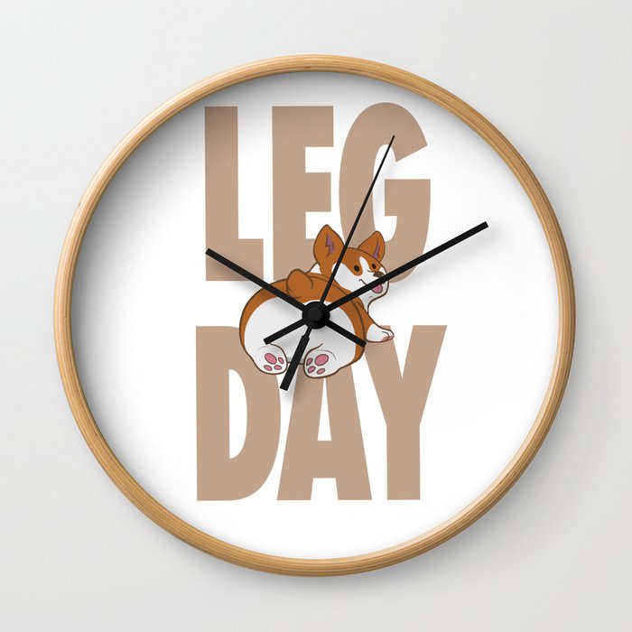 Leg Day Doggie Wall Clock