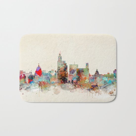 jackson mississippi skyline Bath Mat
