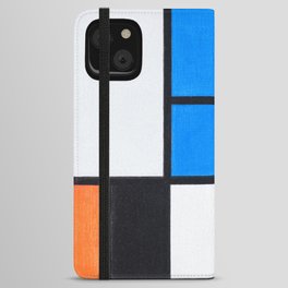 Piet Mondrian Composition with Large Blue Plane iPhone Wallet Case