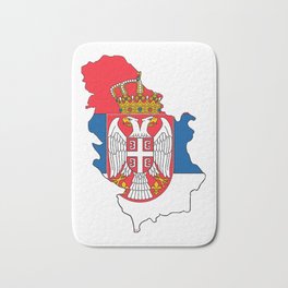 Serbia Map with Serbian Flag Bath Mat | Eagle, Graphicdesign, Map, Flags, Belgrade, Serbia, Europe, Serbian, Havocgirl, Kosovo 