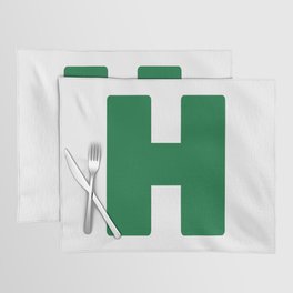 H (Olive & White Letter) Placemat