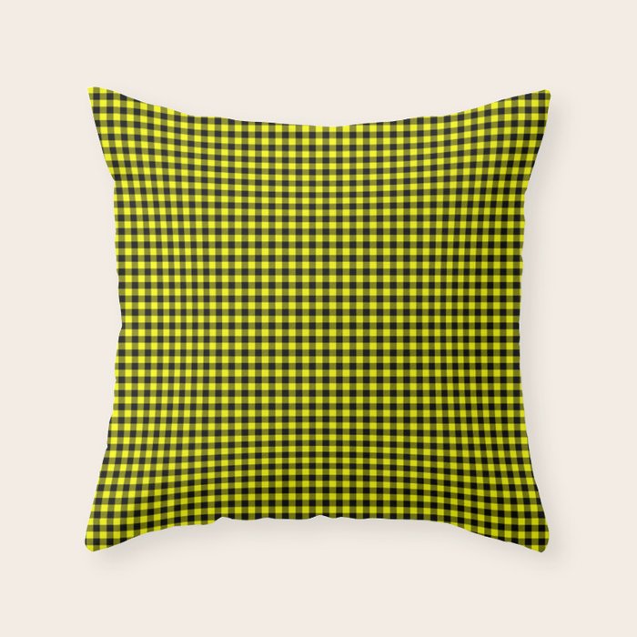 yellow buffalo check pillows