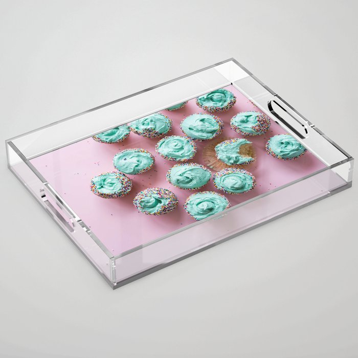 Blue Cupcakes Acrylic Tray