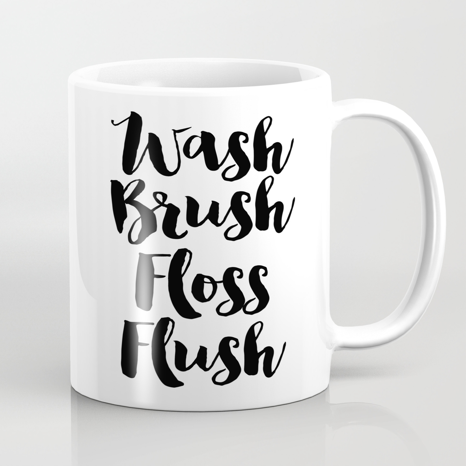Wash Brush Floss Flush Bathroom Wall Art Bathroom Decor Home