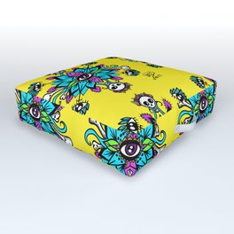 Eyes and Skulls Mandala Magic Outdoor Floor Cushion