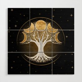 Tree of life and moons Wood Wall Art