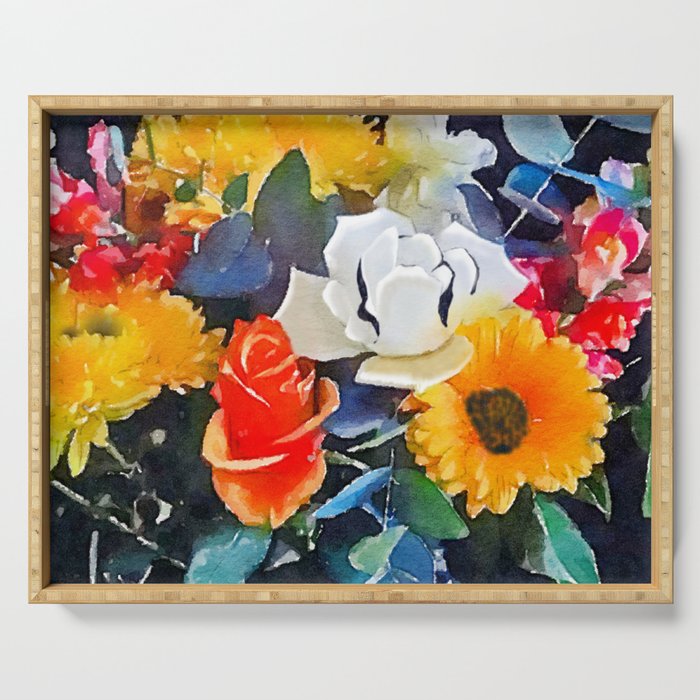 Bright Flowers Serving Tray