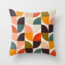 bauhaus mid century geometric shapes 9 Throw Pillow