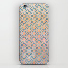 Pink blue geometric pattern iPhone Skin