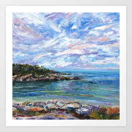 Gloucester Cove, Cape Ann, Massachusetts. New England Oil Painting Art Print