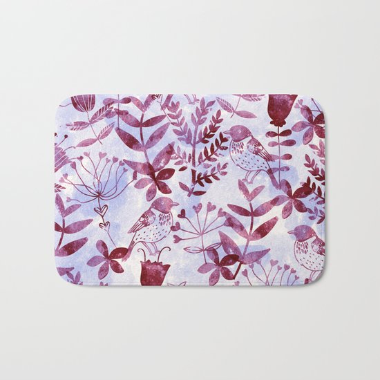 Watercolor Botanical Garden V Bath Mat