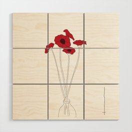 Peppy Poppies Wood Wall Art