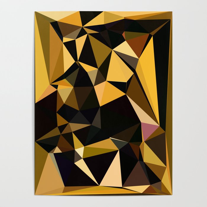 Completely Random Low Poly Abstract Art Poster