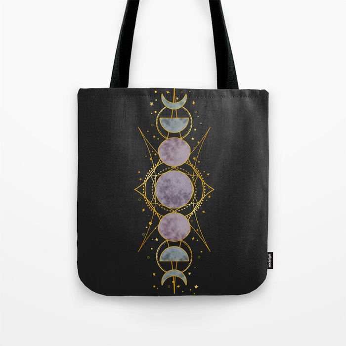 Gold Moonphases Tote Bag